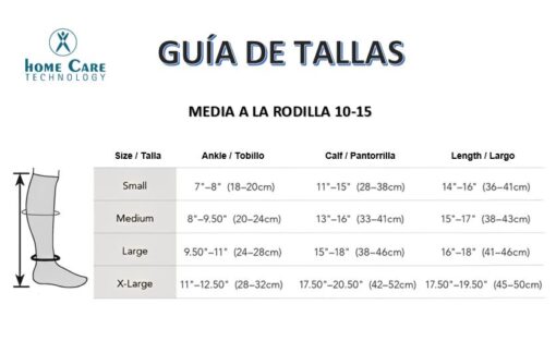 Media a la rodilla compresion 10-15