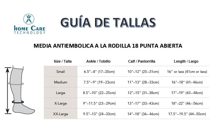 Media antiembolica a la rodilla - Compresión 18