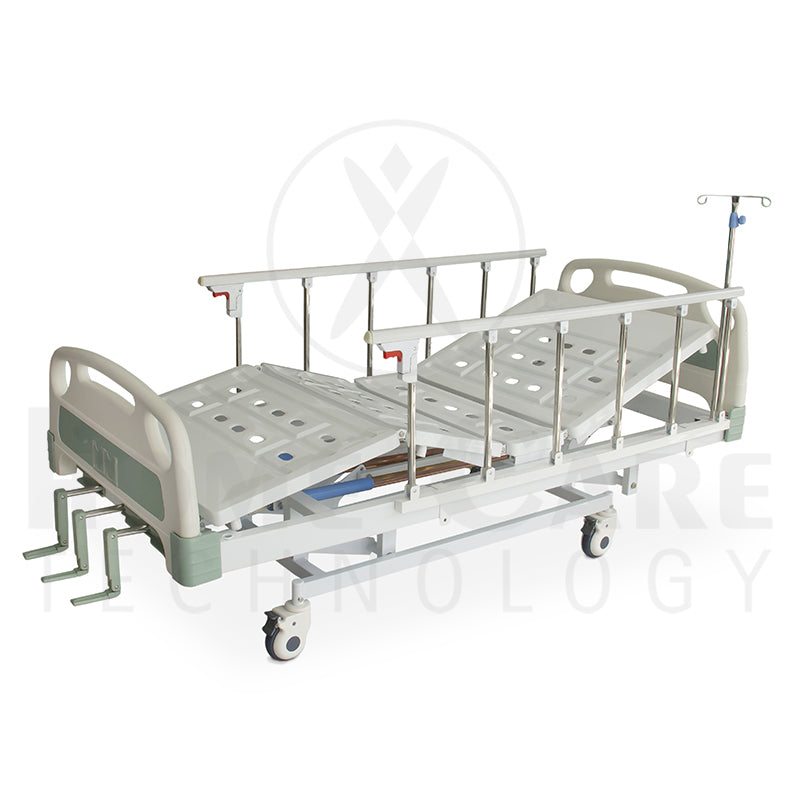 Cama hospitalaria manual Home Care Technology con respaldo ajustable y ruedas para movilidad fácil. Imagen principal del producto