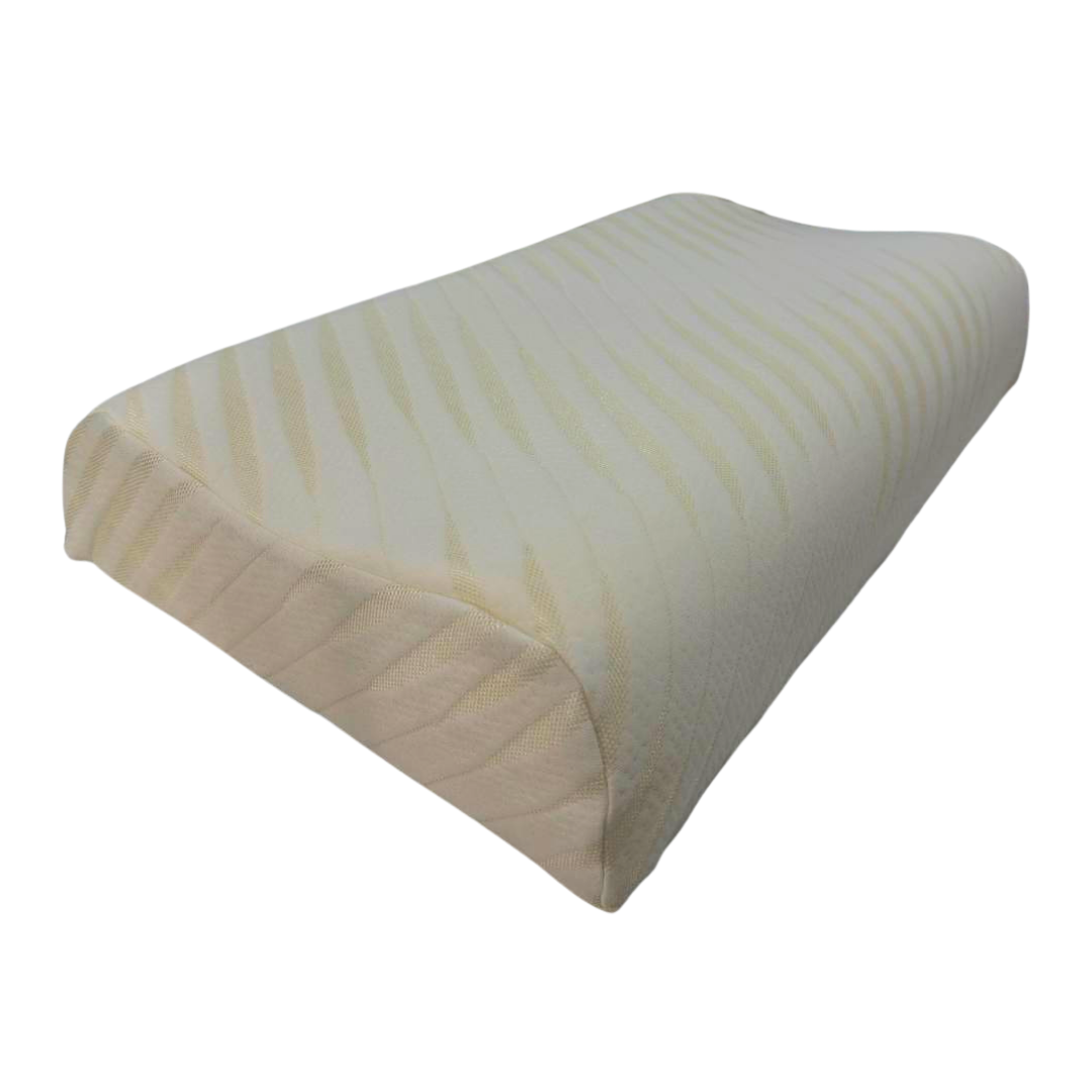Almohada cervical en espuma viscoelástica Home Care Technology, diseño ergonómico para soporte del cuello y comodidad.