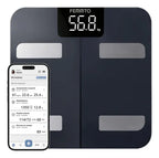 Balanza digital de bioimpedancia Femmto BCS13 con pantalla y sensores para análisis corporal.