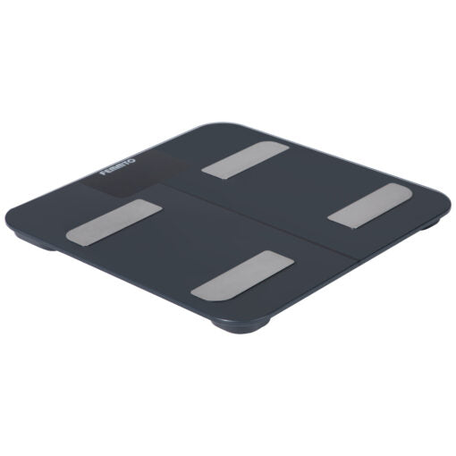 Balanza digital de bioimpedancia Femmto BCS13 con pantalla y sensores para medición corporal precisa.