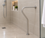 Pasamanos Curvo Piso-Pared de Acero Inoxidable (70x60 cm) | Home Care Technology