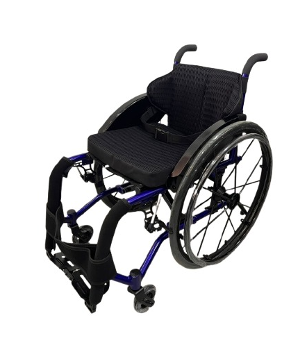 Silla de ruedas deportiva azul FS723 Imagen secundaria del producto