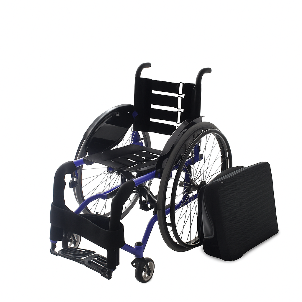 Silla de ruedas deportiva azul FS723