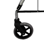 Caminador de lujo Home Care Technology FS965 con asiento, cuatro ruedas y canastilla.
