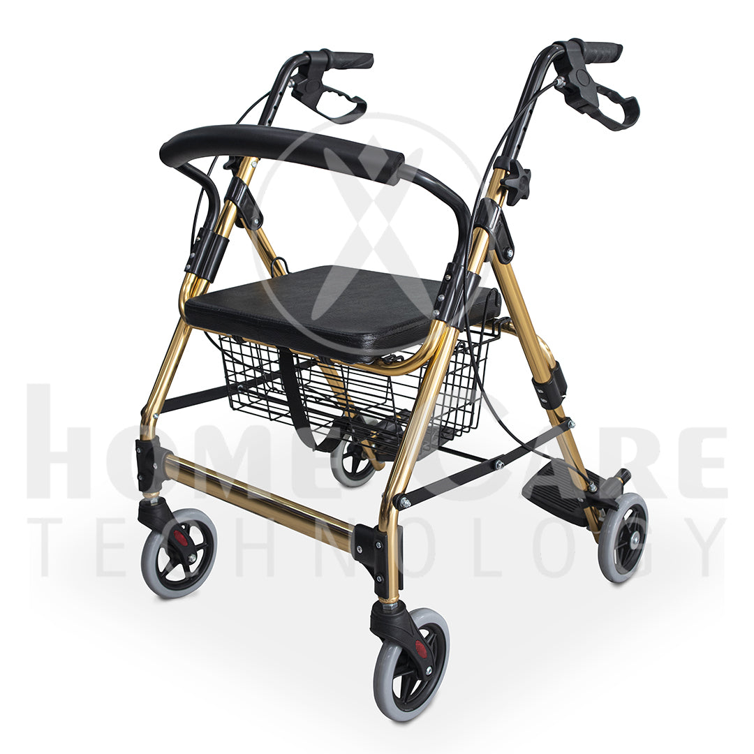 Caminador de lujo dorado con piecero FT414