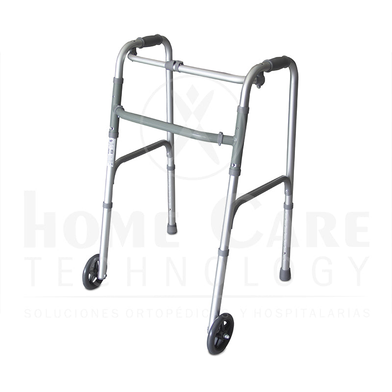 Caminador con ruedas delanteras plata FT440
