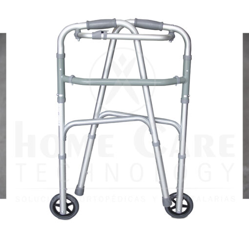 Caminador con ruedas delanteras plata FT440