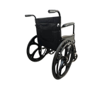 Silla de ruedas estándar FT520P de Home Care Technology, vista lateral con marco negro y asiento acolchado.