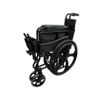 Silla de ruedas estándar FT520P de Home Care Technology con marco negro, asiento acolchado y reposabrazos ajustables.
