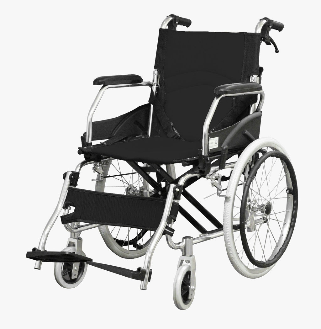 Silla de ruedas de transporte en aluminio FT665