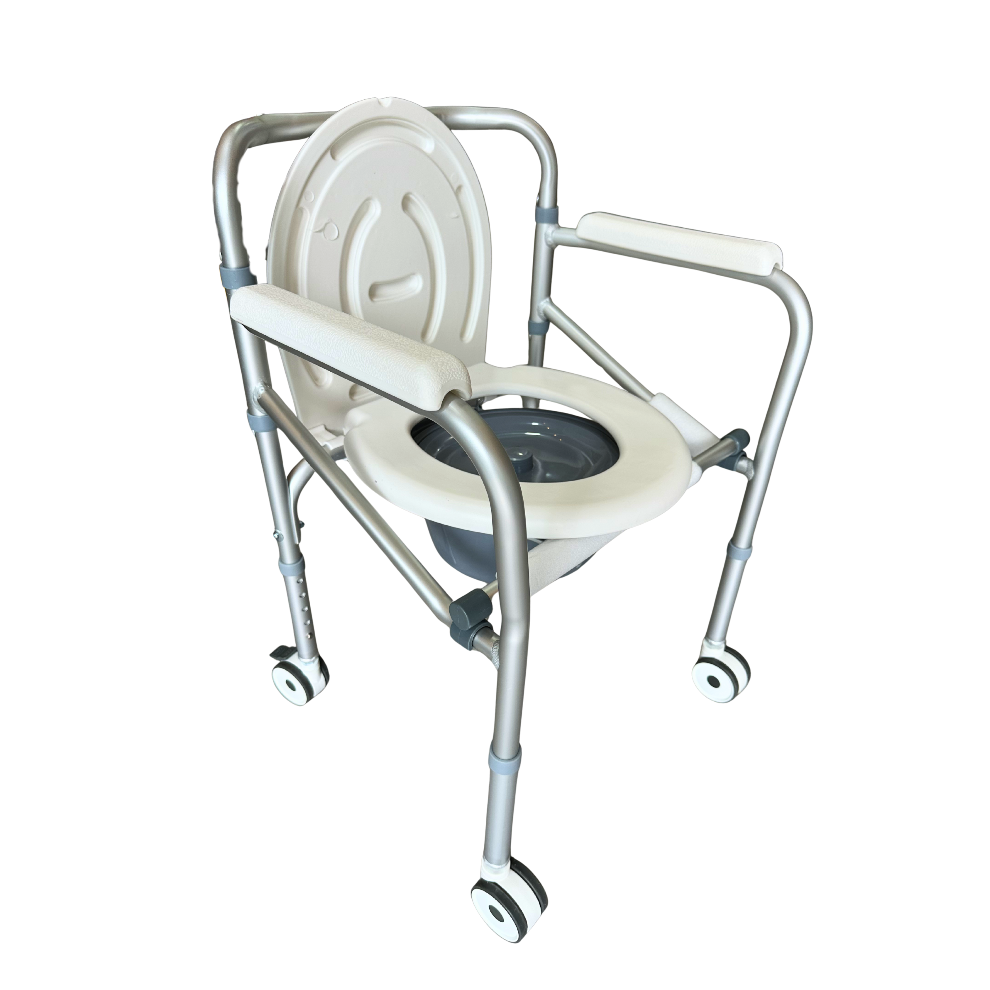 Silla sanitaria con ruedas en aluminio FT701 Imagen secundaria del producto
