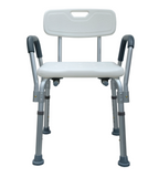Silla de ducha con brazos Home Care Technology FT793, ayuda sanitaria para baño, asiento resistente y antideslizante.