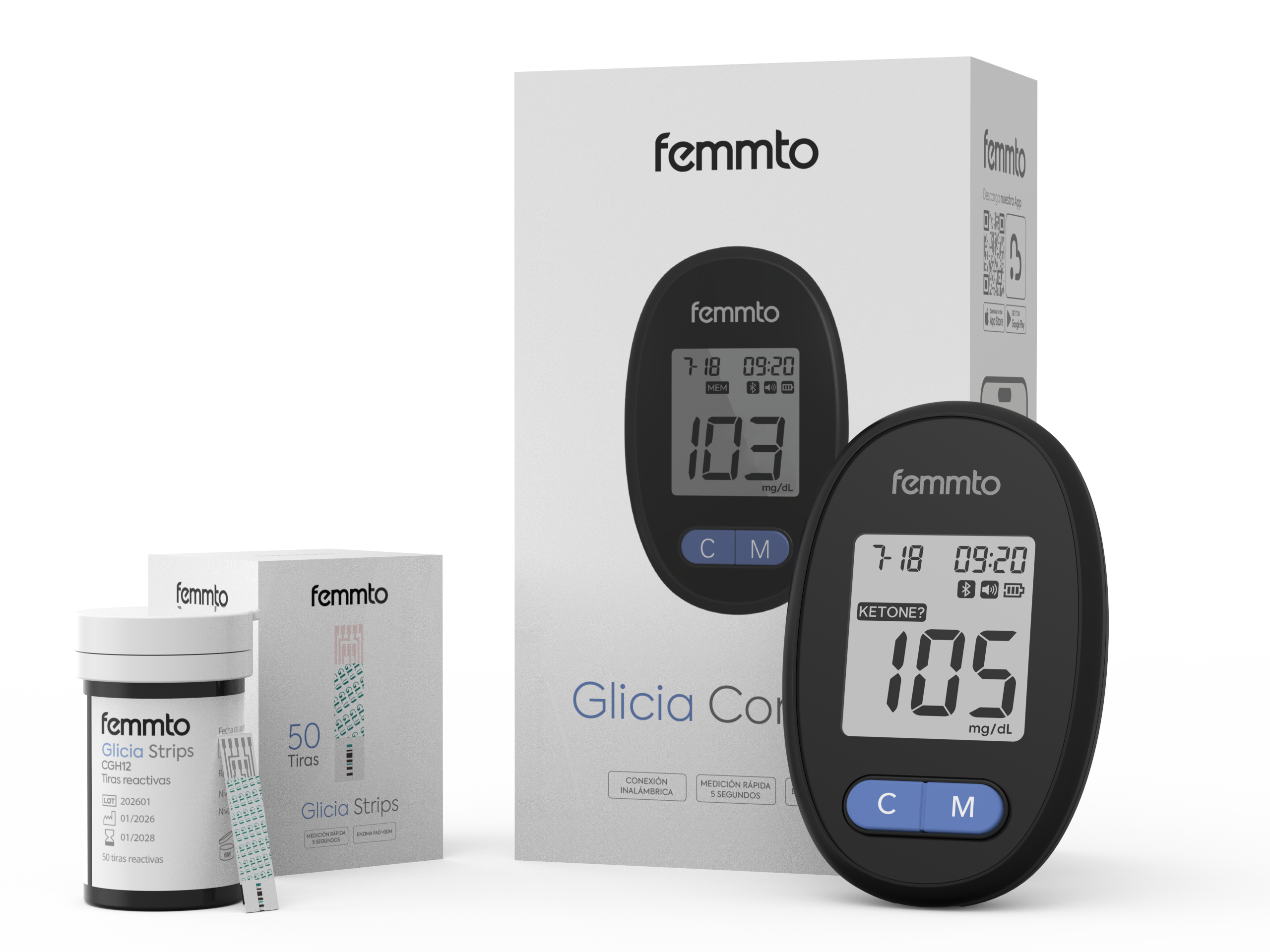 Kit Medidor De Glucosa Glucometro Digital - Glicia Connect Imagen secundaria del producto