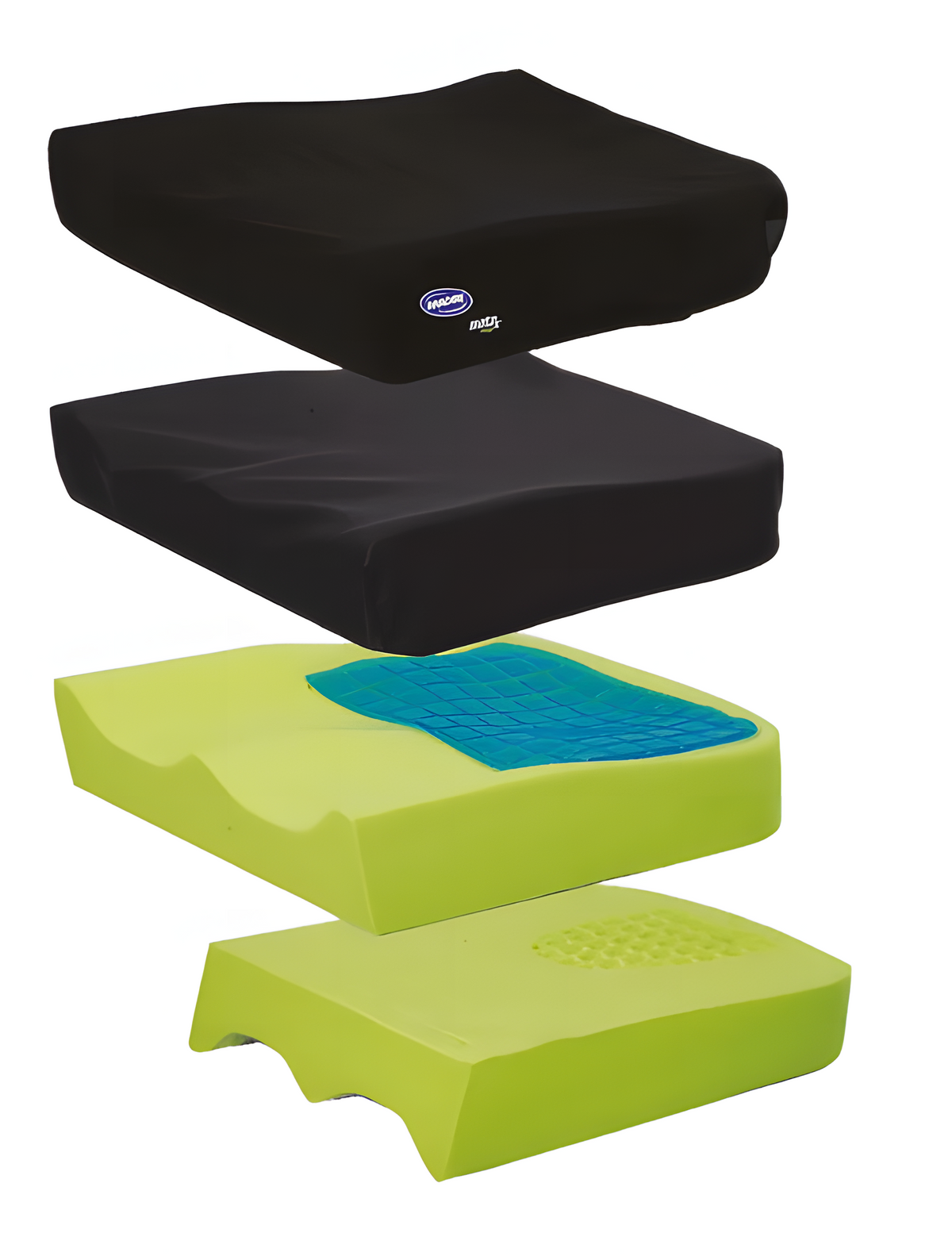 Cojín antiescaras MatrX PSP Cushion para sillas de ruedas, diseño anatómico en color negro Imagen principal del producto