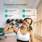 Masajeador térmico tipo pistola mini MP004 de la línea Beauty de Home Care Technology, con mango y pantalla en la parte superior.