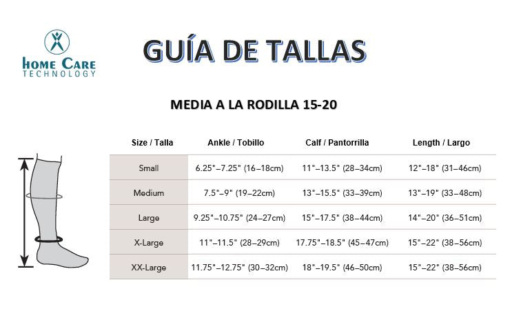 Media a la rodilla - compresion 15-20