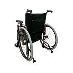 Silla de ruedas con doble cruceta Home Care Technology, estructura resistente y asiento cómodo, ideal para movilidad.