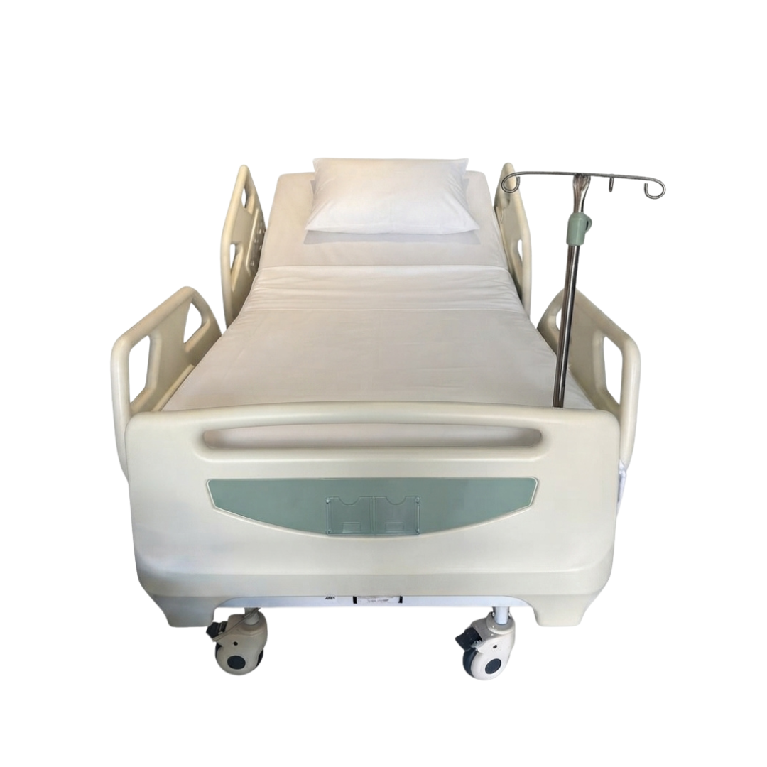 Cama hospitalaria eléctrica CE312 de Home Care Technology con estructura metálica y ajustable para atención médica.