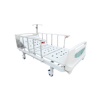 Cama hospitalaria eléctrica CE311R de Home Care Technology con colchón hospitalario Silver en imagen.