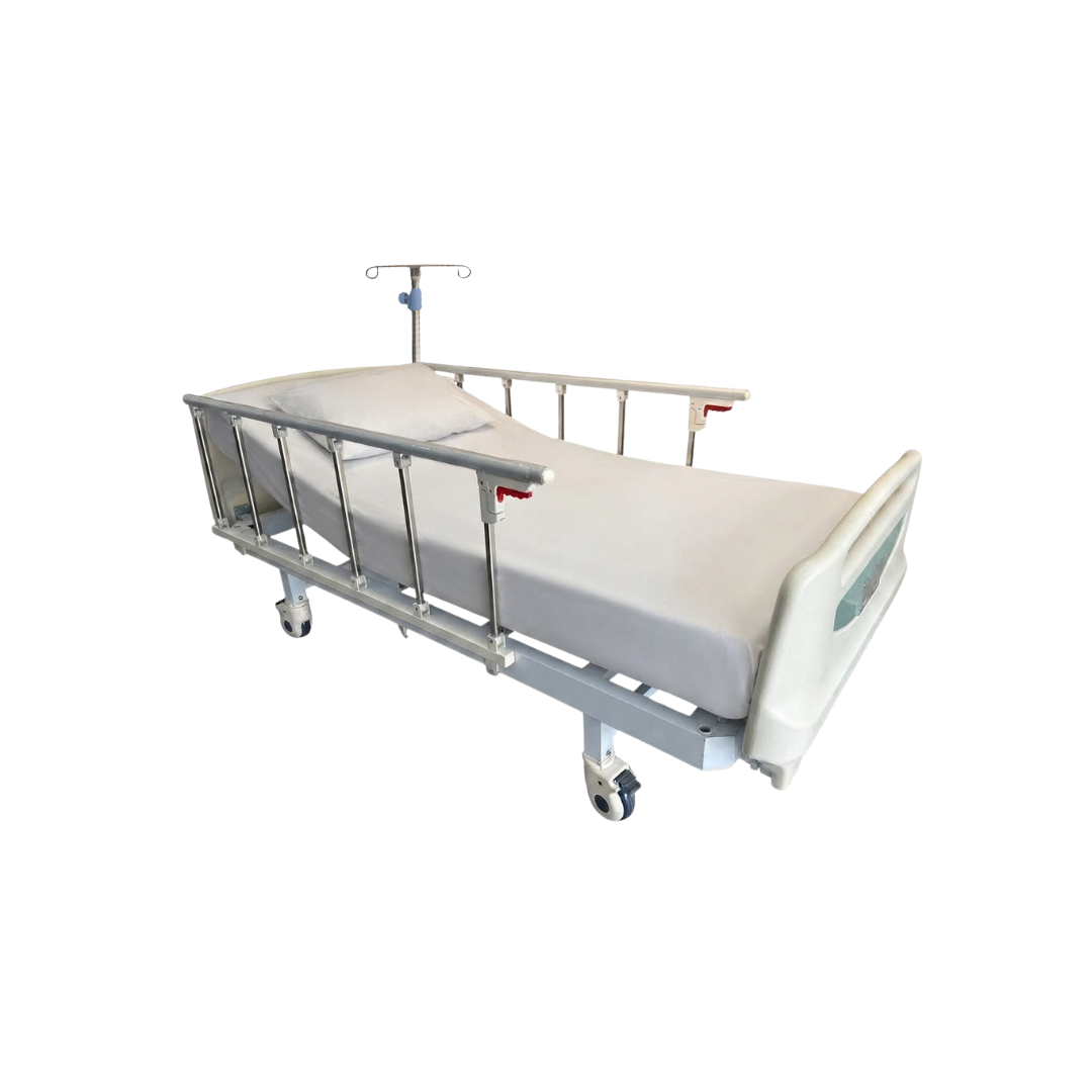 Cama hospitalaria eléctrica CE311R de Home Care Technology con colchón hospitalario Silver, ajustable y con estructura robusta.