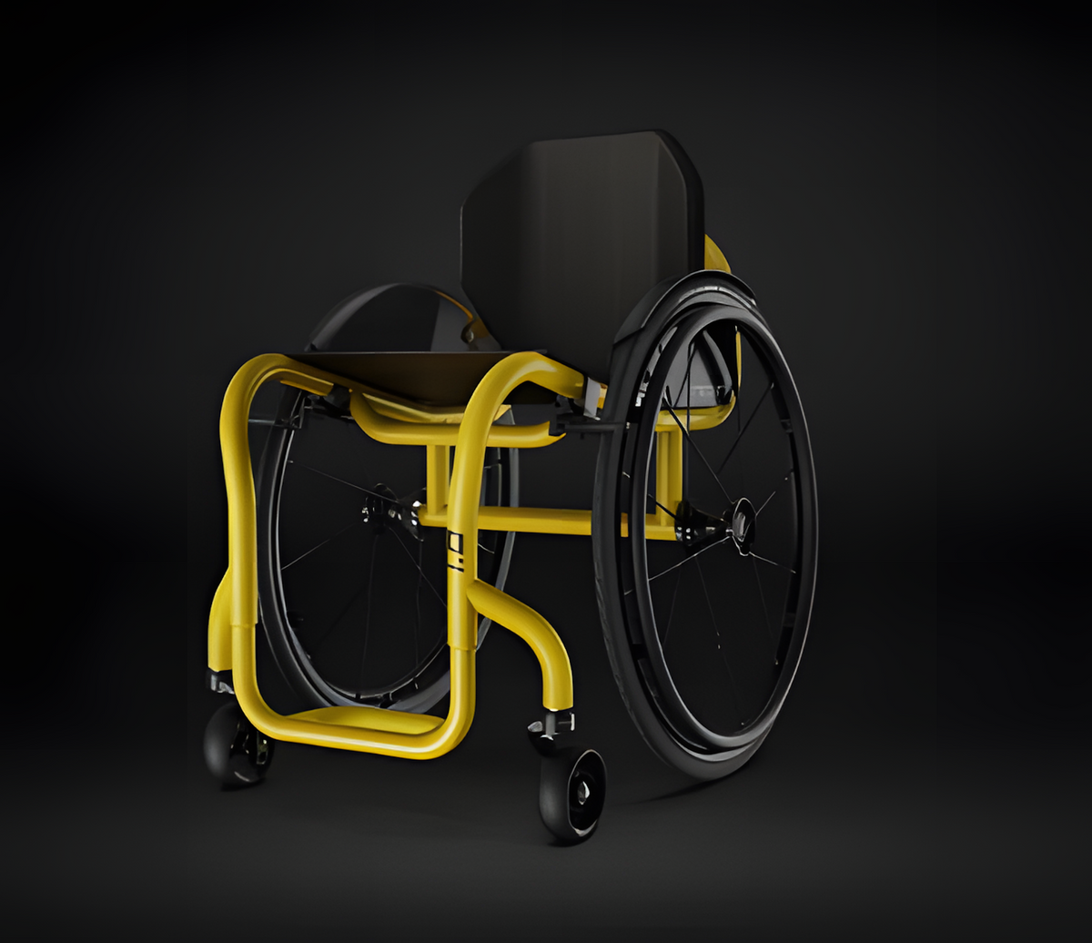 Silla de ruedas Karma Activa Aria 1.0 con marco fijo, diseñada para comodidad y movilidad, en color gris oscuro. Imagen principal del producto